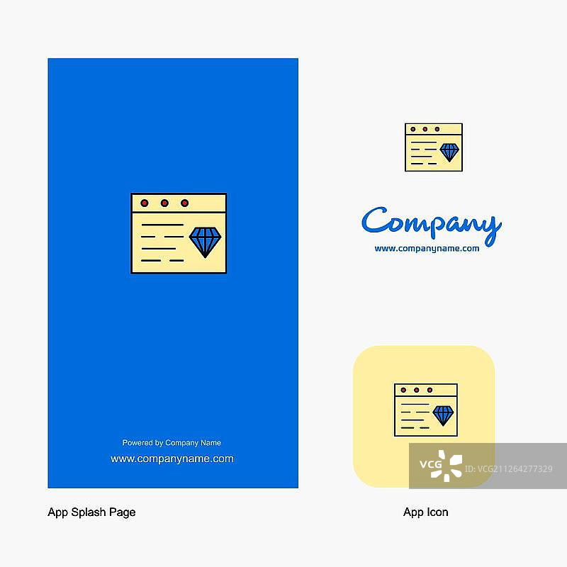 网站公司Logo App图标和启动页设计上的珠宝。创意商业App设计元素图片素材