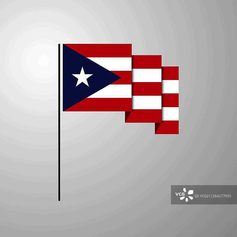 波多黎各挥舞的旗帜创意背景图片素材