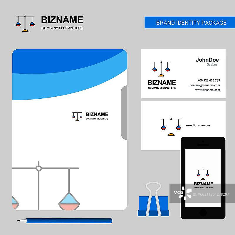 天秤座商业Logo、文件封面、名片和App设计矢量插画图片素材