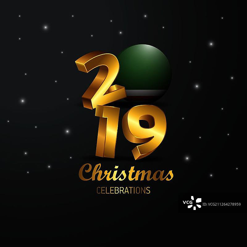 2019伊奇克里亚车臣共和国旗帜圣诞节排版图片素材