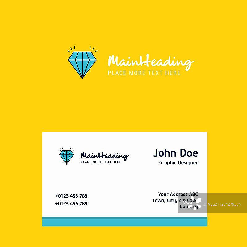 带名片模板的钻石标志设计，优雅的企业形象矢量素材图片素材