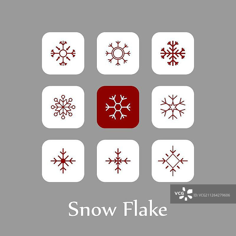 圣诞节雪花图标矢量图图片素材