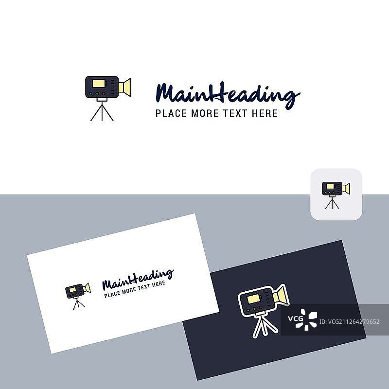 摄像机矢量标志与名片模板，优雅的企业形象设计矢量素材图片素材