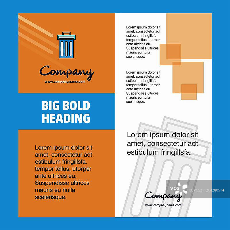 垃圾处理公司宣传册扉页设计。公司简介、年度报告、演示文稿、宣传单矢量背景图片素材