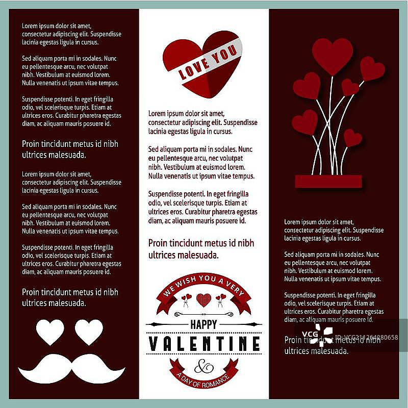 情人节快乐，爱的插画，情人节套装，贺卡海报banner设计图片素材