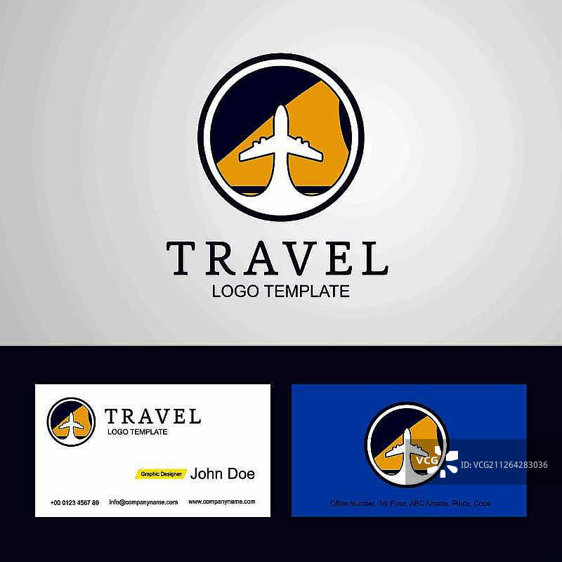 托克劳旅游创意圈旗帜标志和名片设计图片素材