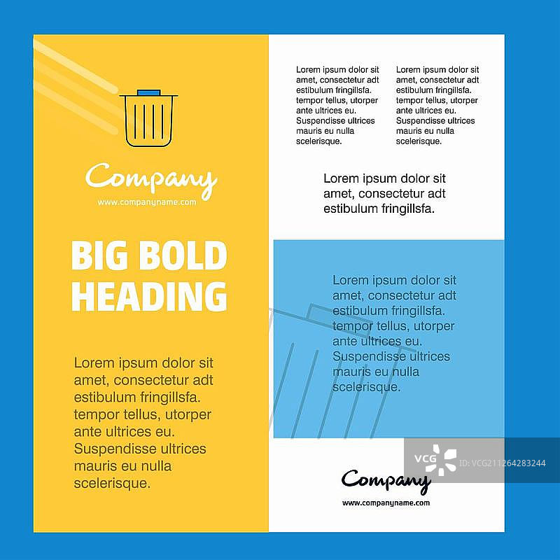 垃圾处理公司海报模板，含文本和图像占位符矢量背景图片素材