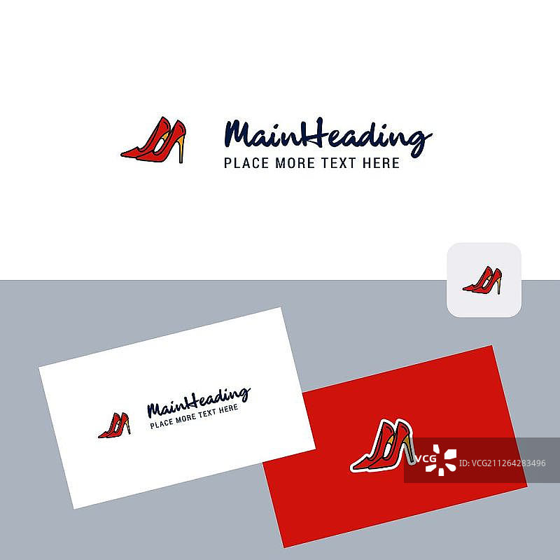 凉鞋矢量标志与名片模板：优雅的企业形象图片素材