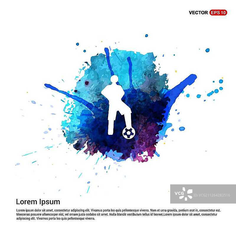 水彩背景橄榄球运动员图标图片素材