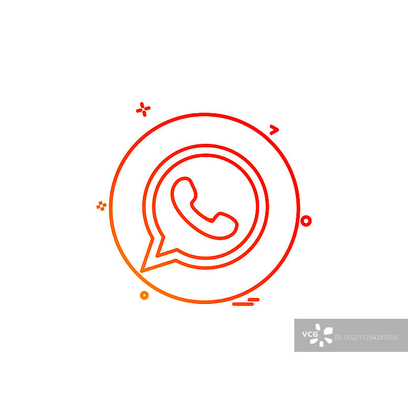媒体网络社交WhatsApp图标矢量设计图片素材