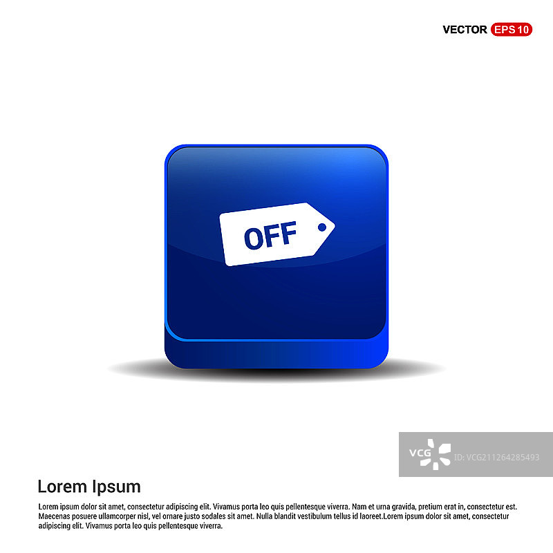 促销标签图标 - 3D蓝色按钮图片素材