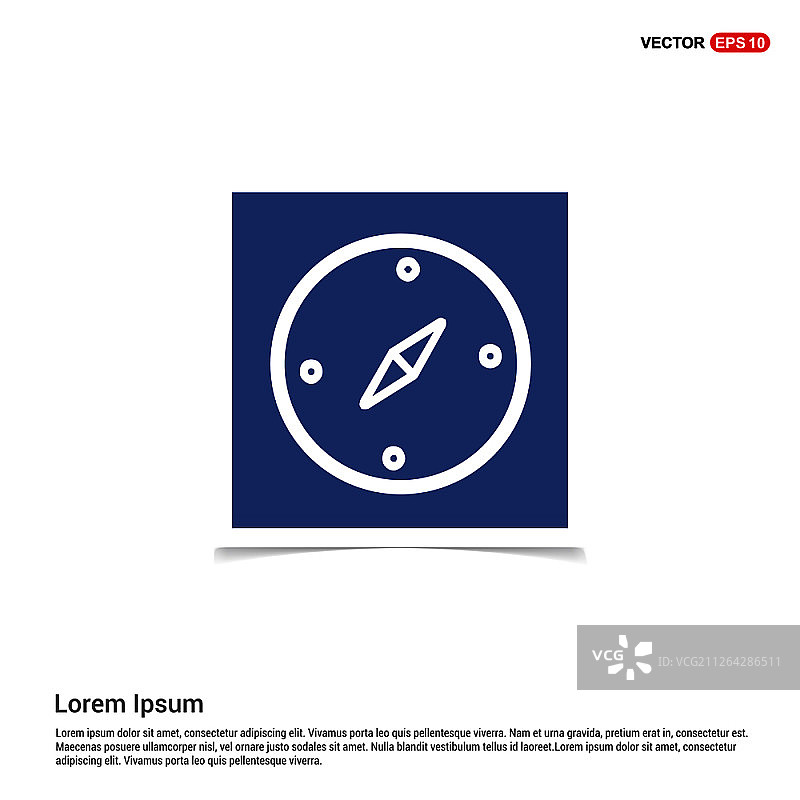 导航罗盘图标 - 蓝色相框图片素材