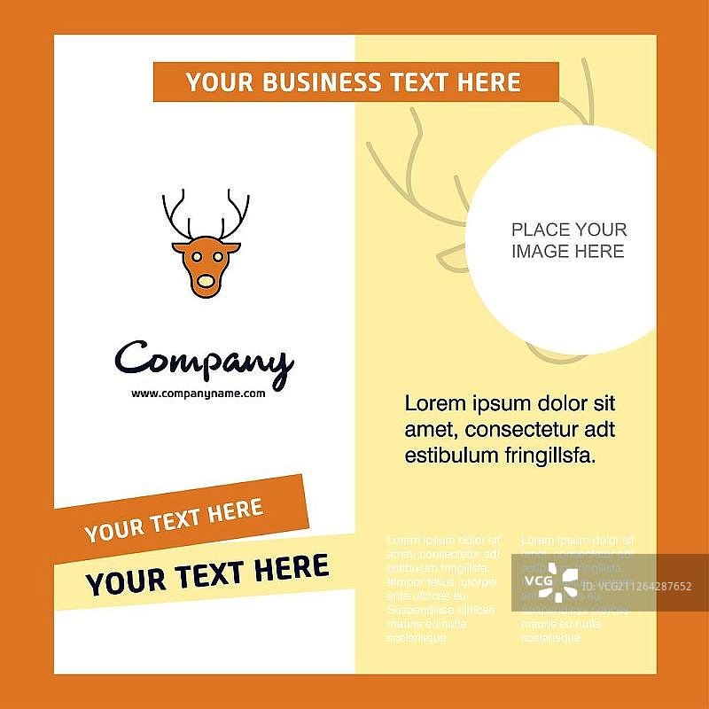 驯鹿公司宣传册模板，矢量商务模板图片素材
