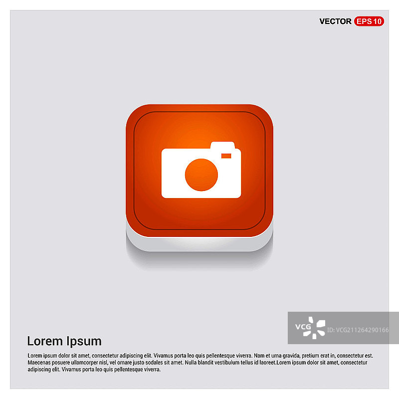 照相机图标橙色抽象网页按钮 - 免费矢量图标图片素材