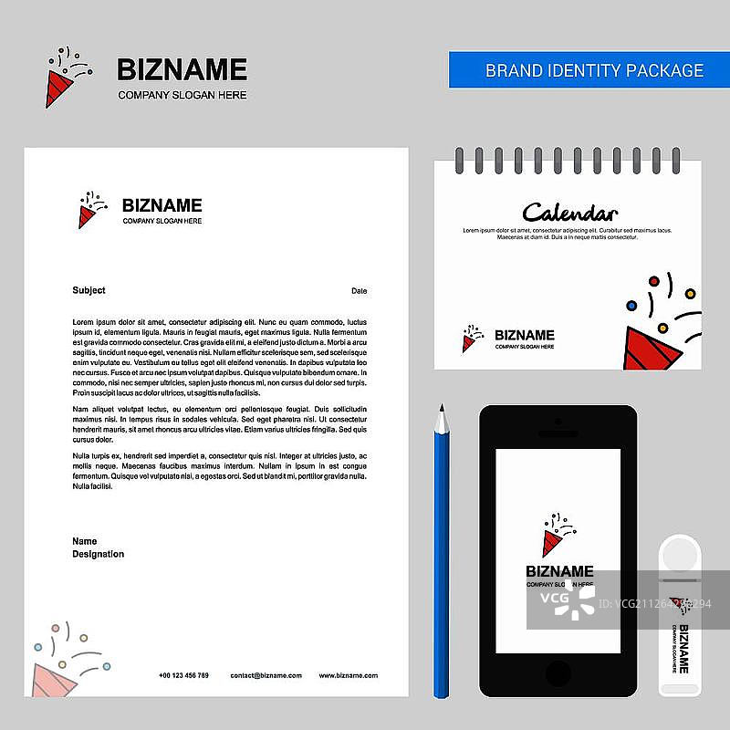 装饰图案商业信笺、2019年日历和移动App设计矢量模板图片素材