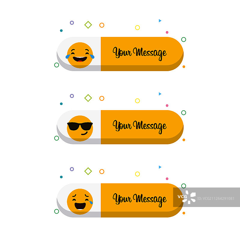 手绘表情符号：可爱的表情面部和不同的面部表情图片素材