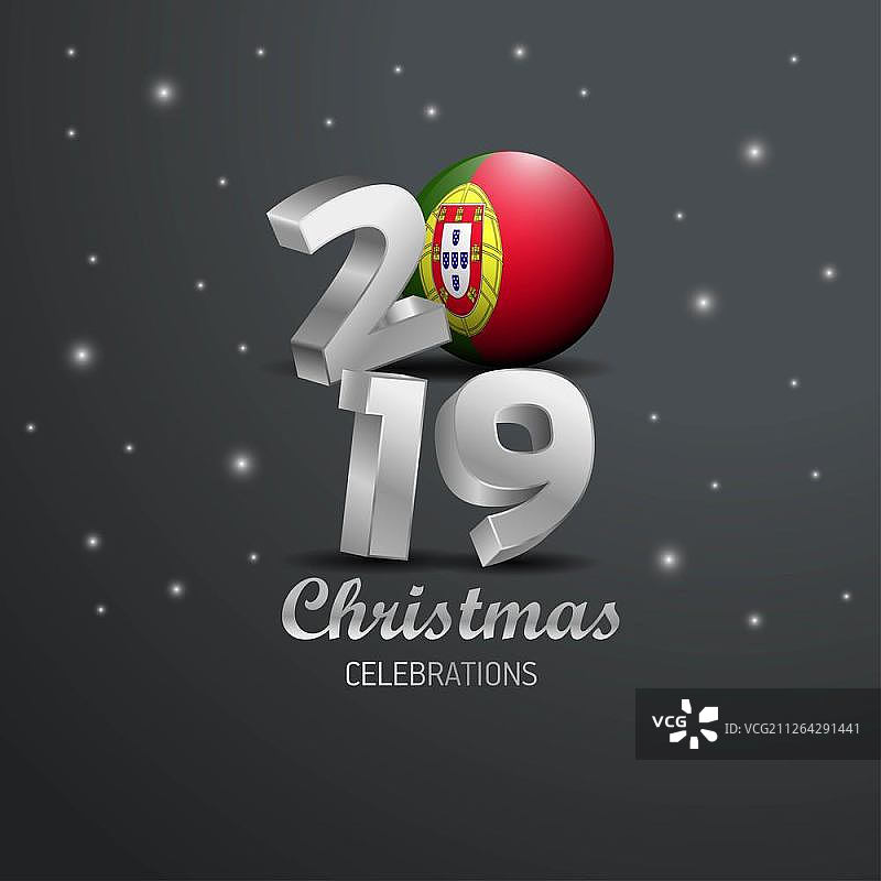 2019葡萄牙国旗圣诞节排版新年抽象庆典背景图片素材