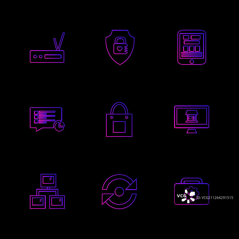 SEO、金钱、互联网、漏洞、网络、盾牌、锁、消息、笔记、美元、显示器、电脑图标矢量设计扁平风格创意图标合集图片素材
