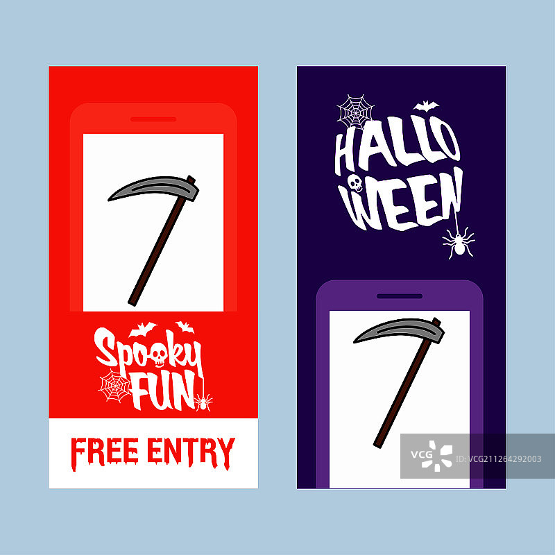 万圣节快乐斧头邀请函设计矢量素材图片素材