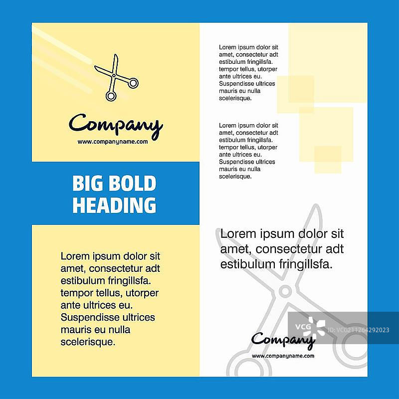 剪刀公司宣传册封面设计：公司简介、年度报告、演示文稿、宣传单矢量背景图片素材