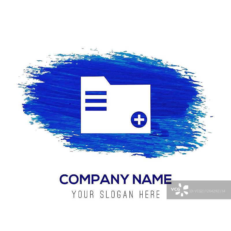 添加文件夹图标 - 蓝色水彩背景图片素材