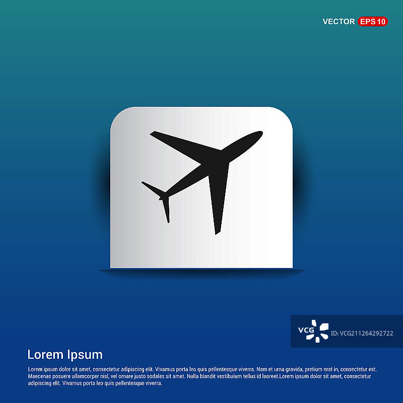 蓝色贴纸按钮飞机图标图片素材