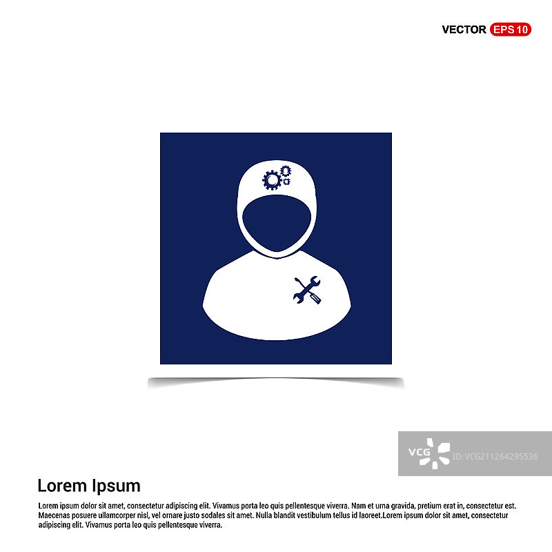 工程师图标 - 蓝色相框图片素材