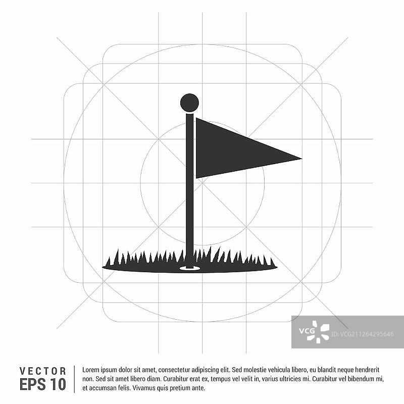 高尔夫球旗图标图片素材