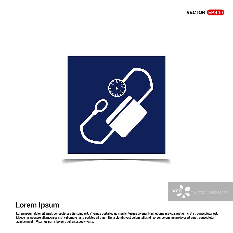 医疗机械眼压计轮廓图标 - 蓝色相框图片素材