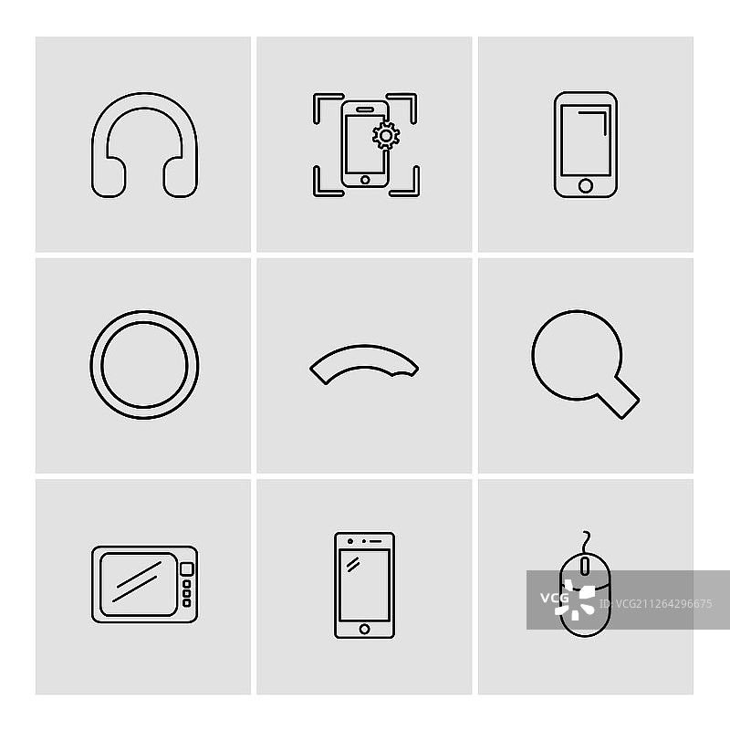 电池、WiFi、网络、红外线、信号、网页、用户界面、USB、电池单元、移动、上传、下载、互联网图标矢量设计扁平风格创意图标合集图片素材