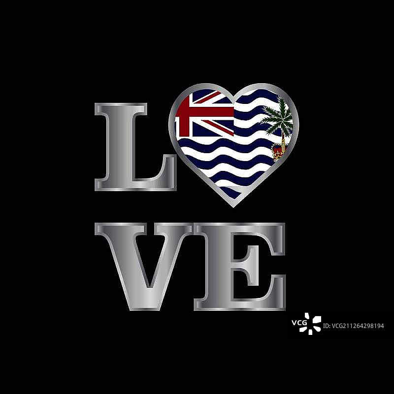 爱情排版：英属印度洋领地国旗设计矢量精美文字图片素材