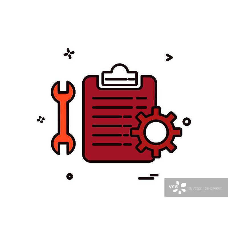 扳手设置齿轮检查列表图标矢量设计图片素材