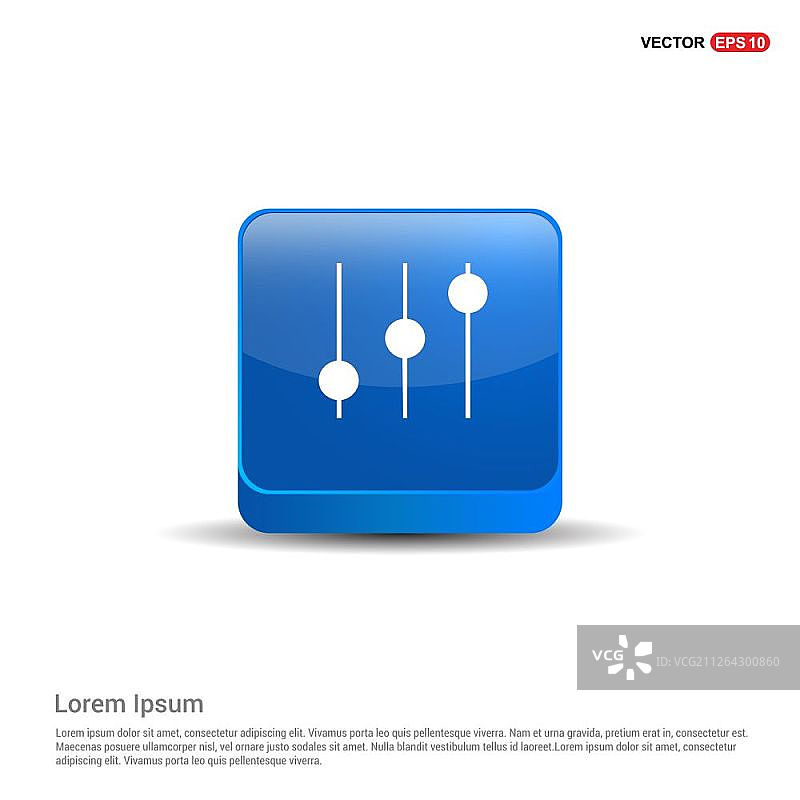 均衡器图标 - 3D蓝色按钮图片素材