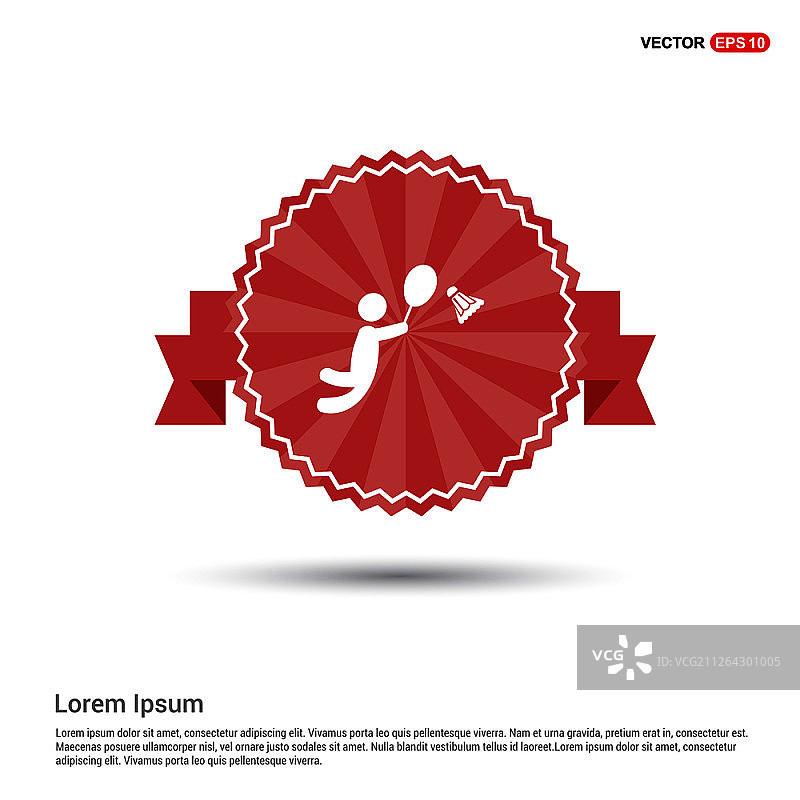 羽毛球运动员图标 - 红色banner图片素材