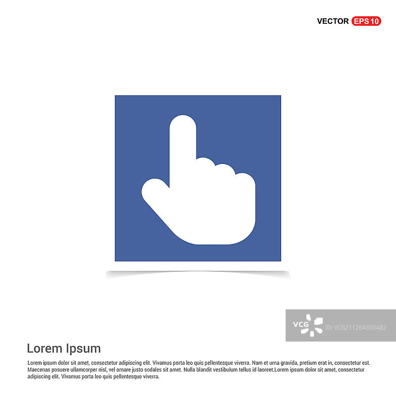 触摸手部简易图标 - 蓝色相框图片素材