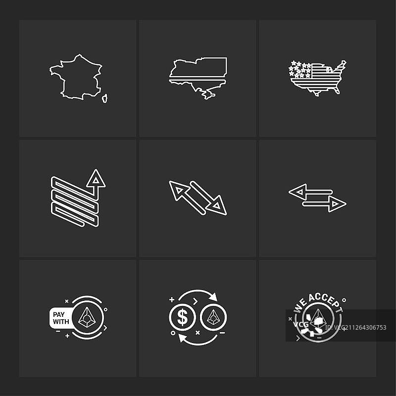 美国货币交易商务图标图片素材