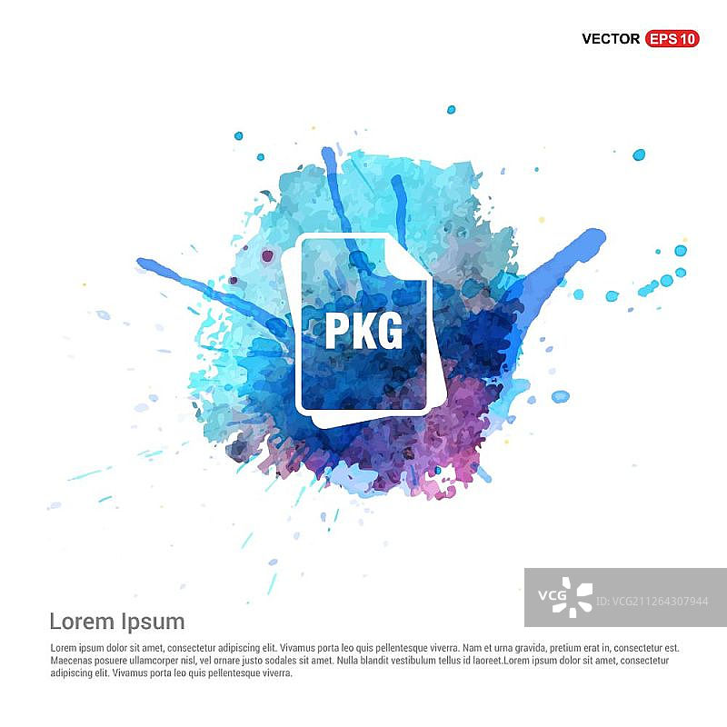 文件类型图标 - 水彩背景图片素材