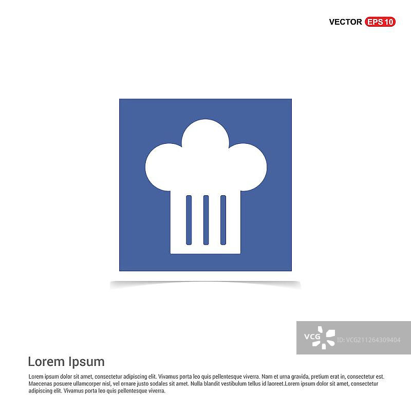 厨师帽图标 - 蓝色相框图片素材