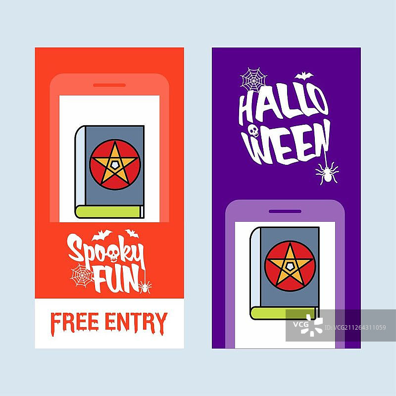 万圣节邀请函设计：恶魔书图片素材