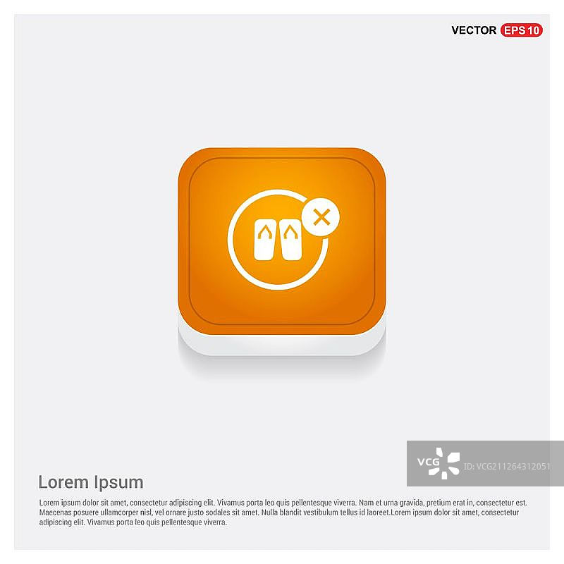 游泳拖鞋图标橙色抽象网页按钮 - 免费矢量图标图片素材