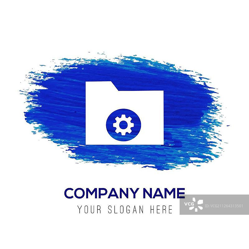 蓝色水彩背景电脑文件夹图标图片素材