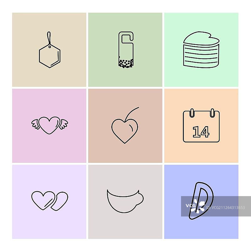 浪漫爱情主题图标图片素材