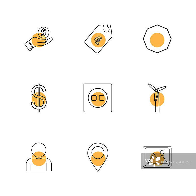 标签、导航、美元、货币、图像、形状、电子、时间、生态、图标、矢量、设计、扁平、合集、风格、创意、三角形、正方形、六边形、五边形、电池、电力图标设计图片素材