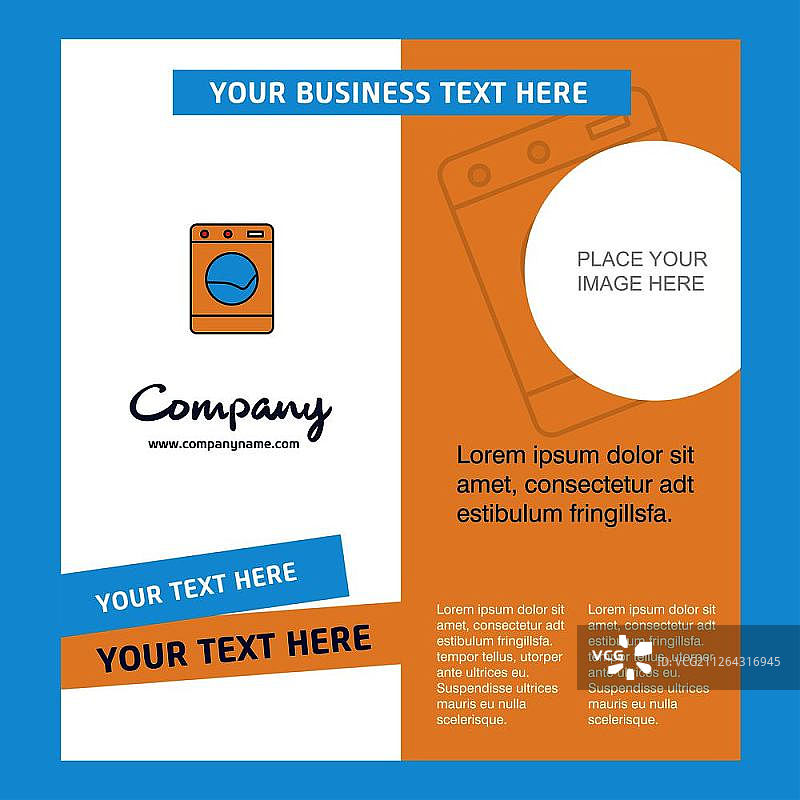 洗衣机公司宣传册模板矢量图图片素材