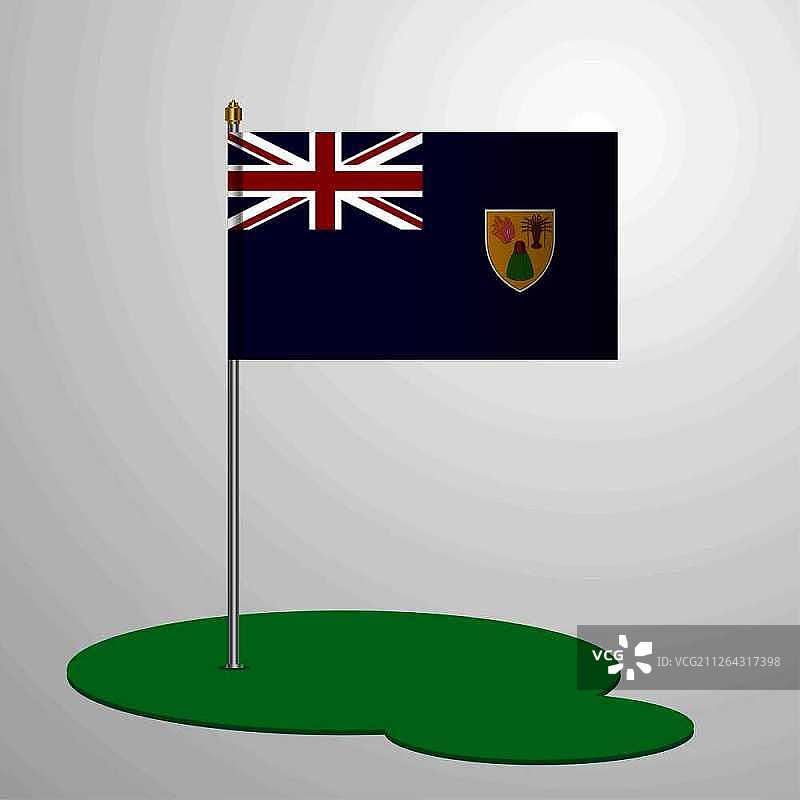 特克斯和凯科斯群岛旗杆图片素材