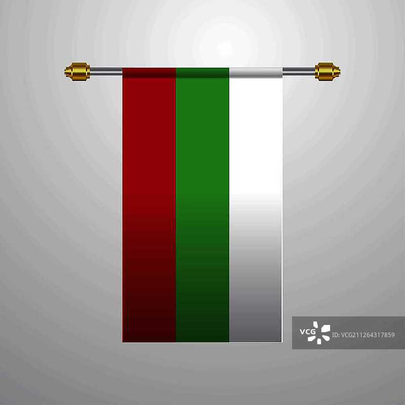 保加利亚悬挂旗帜图片素材