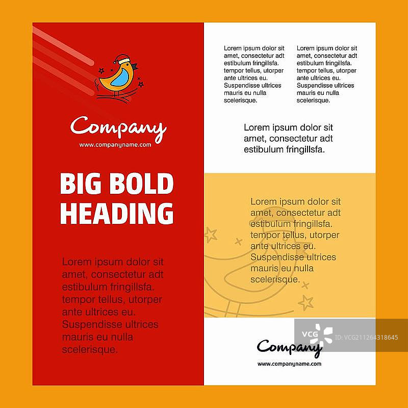 鸟类商务公司海报模板，带有文本和图像位置的矢量背景图片素材