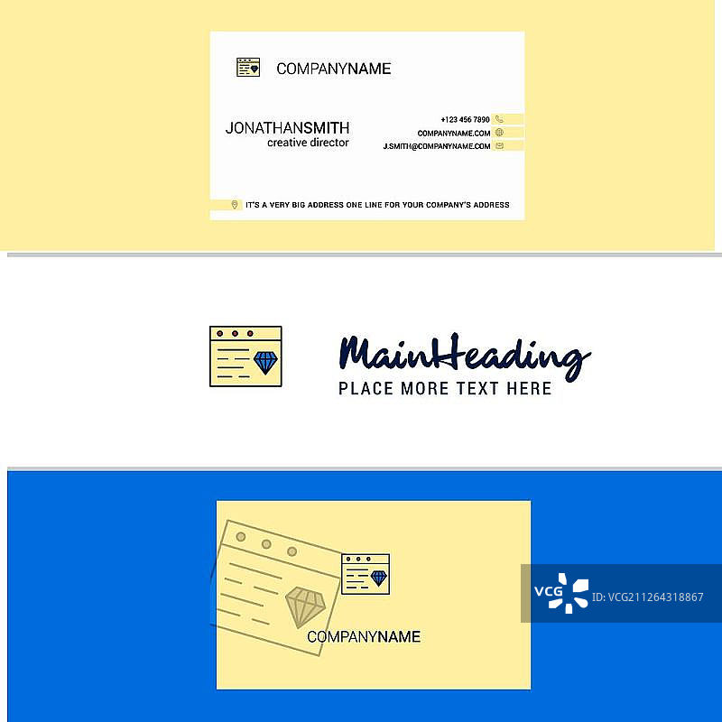 网站Logo和名片上的精美珠宝竖版设计矢量图图片素材