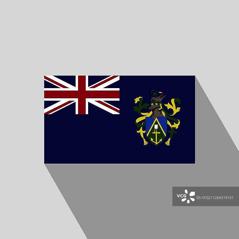 皮特凯恩群岛旗帜长阴影设计矢量图图片素材