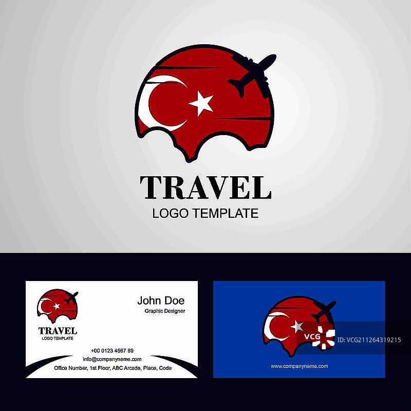 土耳其国旗Logo和名片设计图片素材